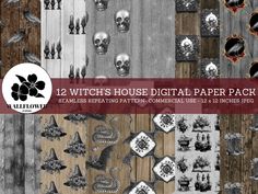 12 witch house digital paper pack