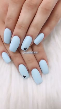 Blue Matte Nails, Matte Nails Design, Her Nails, Blue Nail, Nail Arts