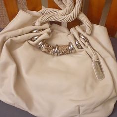 Pre-Owned Handbag With Tags In Excellent Condition No Odor Or Rips Comes From A Smoke Free Home Middle Zipper Compartment Zipper Pocket And Slip In Pockets Color Is White Large Leather Bag, Embossed Bag, Mk Purse, Curvy Kate, Michael Kors Shoulder Bag, Black Leather Handbags, Large Shoulder Bags, Mini Shoulder Bag, Purses Michael Kors