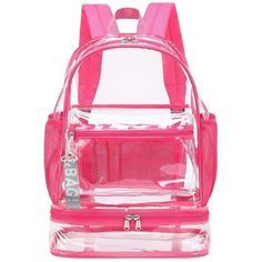 - Brand New - Color : Rose Pink With Shoe Compartment - Pvc - No Lining Lining - Zipper Closure - Thicker Durable Pvc: The Clear Backpack Is Made Of Smell-Less Thicker Pvc Material; Much More Durable For Everyday Use; It Is Both Durable And Soft That You Can Bend It As You Need; And It Would Not Crack Even In Cold Weather; Main Dual Zipper Closure Transparent Backpack With Completely See Through All Around, Including Back And Bottom. Which Is Perfect For Work, Stadium, Football Field. Multi-Func Transparent Backpack, Clear Backpack, Football Field, School Sports, Pvc Material, School Bag, Rose Pink, Cold Weather, Pink