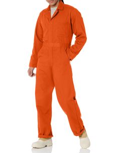 PRICES MAY VARY. FUNCTIONAL. These classic coveralls are oversized and made with 100% preshrunk cotton so they can fit over clothes - wash after wash. COMFORTABLE. Made with all natural fibers, this coverall offers you much needed breathability on the job. CONCEALED DURABLE SNAPS. Heavy duty snap pockets make this coverall easy to take on and off. EASY ACCESS STORAGE. Chest and Hip Pockets, Front Pockets, plus a handy rule pocket on the right leg provide plenty of storage. VERSATILITY. Tested in Long Sleeve Cotton Utility Overalls, Cotton Long Sleeve Utility Overalls, Scp Oc, Work Coveralls, Red Kap, Take Off Your Shoes, Orange Fashion, Wearing Red, 2 Set