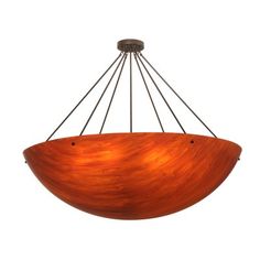 a wooden bowl hanging light fixture