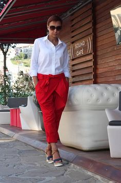 Casual Pants for Women / Red Wrap Pants / Loose Cotton Pants / 4 pockets / Wide-leg Pants / Baggy Pa Red Ankle-length Harem Pants With Pockets, High Waist Red Harem Pants With Pockets, Red High Waist Harem Pants With Pockets, Red High-waist Harem Pants With Pockets, Red Linen Pants, Loose Cotton Pants, Summer Linen Pants, Casual Pants For Women, Linen Pants Outfit