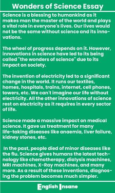 Check out the latest essay on wonders of science for every student. Wonder Of Science Essay, Life Without Electricity, Science Information, Scientific Inventions, Essay Writing Skills, Short Essay, Essay Topics, Good Essay, Medical Science