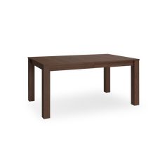 a wooden table with two legs and a brown finish on the top, against a white background