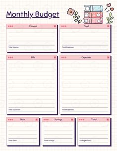 a printable planner with books and flowers on it