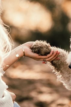 a person holding a small animal in their hand