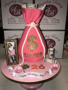 a birthday cake made to look like a purse