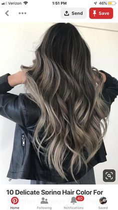 Mushroom Melt Hair, Balayage Ash Brown Blonde, Brown With Platinum Balayage, Dark Brown Hair Balayage Curtain Bangs, Shadow Root Black To Brown, Black To Ash Blonde Balayage, Ash Brown Hair Dark Roots, Frosted Brunette Hair, Hair Highlights Ash Blonde