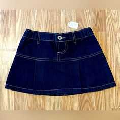 High Quality Jean Skirt. Button Closure. Stretch Elastic Waistband Cute Fitted Denim Skirt With Pockets, Casual Fitted Denim Skirt For School, Fitted Blue Denim Skirt For School, Pleated Jean Skirt, Toddler Dresses, Jean Skirt, Kids' Dresses, Dresser, Casual Dresses