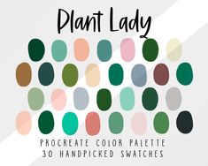 the plant lady procreate color palette 30 handpicked swatches are available