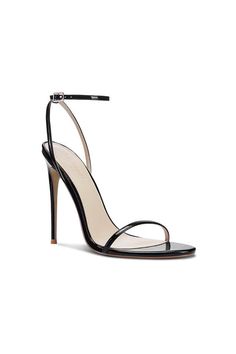 The Necessary Sandal - Black | Femme LA Sleek Single Strap Leather Heels, Chic Evening Sandals With Single Strap, Evening Heels With Single Strap And Open Heel, Sleek Single Strap Party Sandals, Chic Single Strap Evening Sandals, Chic Single Strap Sandals For Evening, Formal High Heels With Single Strap, Formal Heels With Single Strap And Open Heel, Sleek High Heel Slingback Sandals