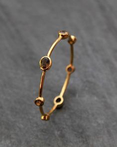 Smoky Quartz & Brass Bangle // Golden Gemstone Bracelet // | Etsy Elegant Adjustable Stones Bangle, Elegant Adjustable Bangle With Stones, Elegant Brown Stackable Jewelry, Purple Bangles, Ek Onkar, Diamond Pendant Jewelry, Bracelet Elegant, Black Beaded Bracelets, Brass Bangle