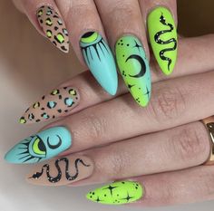 Rave Nails, Horror Nails, Vacation Nails, Nails Only, Summer Acrylic Nails, Nail Arts