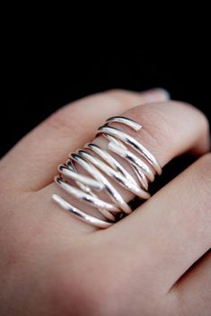 This item is made to order and will ship after 7-10 business days. That time does not include holidays, weekends or shipping time!This is a gorgeous, trend-setting ring made of pure, half round (D shaped) sterling silver metal. This ring is actually made of three individual rings that you stack on top of each other to create the illusion of one single extra wide ring! I got the idea for this listing the other night when I stacked three of my popular Going in Circles rings on top of each other. I Modern Twist Sterling Silver Open Ring Jewelry, Silver Bypass Ring With Modern Twist, Modern Twist Open Ring In Sterling Silver, Adjustable Hand Wrapped Sterling Silver Rings, Sterling Silver Jewelry With Ring Detail, Modern Twist, Sterling Silver Jewelry With Modern Twist, Modern Twist Sterling Silver Jewelry With Ring Detail, Modern Twist Silver Stackable Midi Rings, Silver Infinity Jewelry With Ring Detail