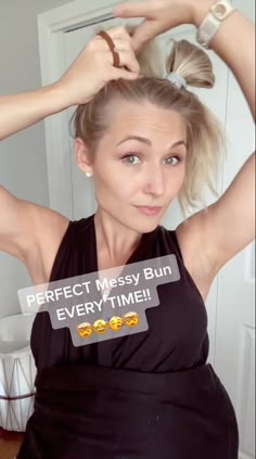 Messy Bun For Short Hair, Cute Bun Hairstyles, Perfect Messy Bun, Pool Hair, Black Pool, Short Hair Bun, Hairstyles For Medium Length Hair Easy