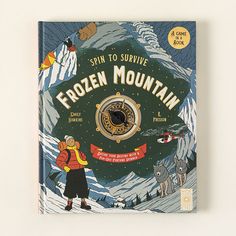 the front cover of a children's book with an image of a man on skis