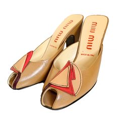 "Item Detail made in ITALY Brand Miu Miu /ミュウミュウ Color camel MATERIAL leather Size 36 1/2 Outsole maximum width /8cm /3.1496 in heel height / 10cm/3.937 in ※1 inch 2.54 cm Condittion good condition in vintage. It is in good condition with little usability.small scratches on the upper part of the heel but others are not, such as dirt and damage that stands out, it is a good state. Vintage, used clothing, thank you for your purchase of on who understand the characteristics of the foreign products. Summer Retro Brown Mules, Brown Evening Mules For Spring, Spring Evening Brown Mules, Retro Spring Mules With Round Toe, Spring Retro Mules With Round Toe, Retro Round Toe Mules For Spring, Vintage Brown Mules For Summer, Spring Retro Round Toe Mules, Vintage Open Heel Mules For Summer