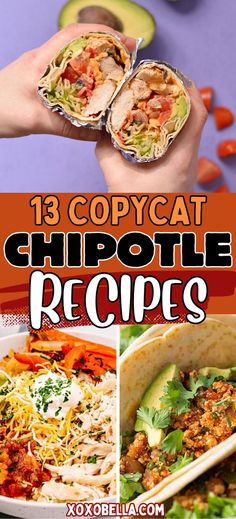 Best copycat recipes from Chipotle Chipotle Inspired Recipes, Chipotle Recipes, Main Dish Casseroles, Copycat Starbucks Recipes, Burrito Bowl, Chicken Tenders, Copycat Recipes, Mexican Food Recipes, Main Dishes