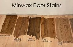 several different types of wood stain on display