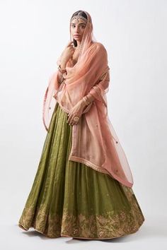 Shop for Rhua India Green Pure Cotton Silk Tissue Chanderi Lehenga Set for Women Online at Aza Fashions Wedding Lehenga In Cotton Silk With Traditional Drape, Semi-stitched Cotton Silk Lehenga With Sheer Dupatta, Floor-length Cotton Silk Lehenga For Wedding, Designer Cotton Silk Lehenga With Sheer Dupatta, Pista Green Organza Anarkali Set With Traditional Drape, Designer Pista Green Organza Lehenga, Wedding Cotton Silk Choli With Dupatta, Festive Cotton Silk Lehenga For Reception, Fitted Cotton Silk Lehenga With Sheer Dupatta