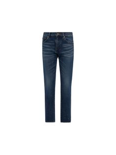 Jeans by Saint Laurent, zip and button closure, belt loops, five pockets design, washed effect, skinny fit. Composition: 100% Cotton Luxury Rugged Jeans With Five Pockets, Saint Laurent Jeans, Pockets Design, Jeans Models, Free Bag, Jeans Shop, Levi Jeans, Saint Laurent, Composition