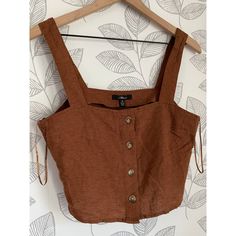 Mavi Brown Linen Crop/Tanktop, Nwt, Size S