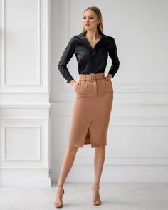 Beige Midi Skirt, Skirt Shapewear, High Waist Pencil Skirt, Belted Mini Skirt, Office Skirt, Beige Skirt, Midi Pencil Skirt, Women Office, High Waisted Pencil Skirt