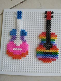 two legos are made to look like guitars