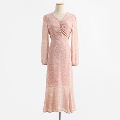 Material: Polyester Commuting: Retro Size: s, m, l, XL Color: apricot, green, pink Pink Non-stretch Dress For Brunch, Spring Feminine Apricot Midi Dress, Fall Pink Ruched Dress, Casual Pink Midi Dress For Fall, Casual Pink Non-stretch Midi Dress, Casual Non-stretch Pink Midi Dress, Spring V-neck Apricot Dress, Spring Apricot V-neck Dress, Pink V-neck Midi Dress For Spring