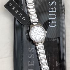 Brand New Ladies Guess Watch Sparkling With Crystals. Perfect Gift! Guess Watches Women Silver, Guess Watch, Accessories Watches, Sparkle, Perfect Gift, Women Accessories, Brand New, Crystals, Silver