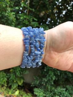 You'll receive 1 x kyanite chip bracelet Crystal Chip Bracelet, Chip Bracelet, Blue Kyanite, Crystal Items, Charms, Chips, Ships, Australia, Bracelet