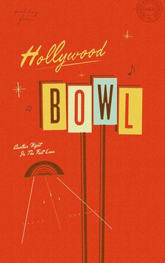 an advertisement for the hollywood bowl, which has been designed to look like it's from