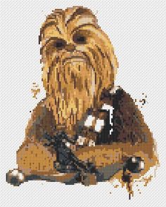 a cross stitch pattern of a chewr from star wars