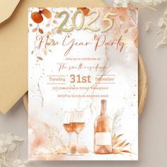 Get ready to celebrate with a stylish New Year's Eve party invitation! Perfect for those looking to plan the best New Year's Eve party ideas, this editable template is easy to customize and available for instant download. Send digitally or print as many as you need. Create a memorable invite for your New Year's Eve party and impress your guests with this chic design!