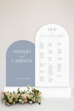 Ceremony Signage Wedding Lily roe Co. Dusty Blue Seating Chart Wedding, Table Number Display Seating Charts, Arched Wedding Seating Chart, Table Seating Chart Wedding Ideas, Welcome Sign And Seating Chart Wedding, Seat Chart Wedding Ideas, Arched Wedding Sign, Wedding Ceremony Welcome, Welcome Sign Seating Chart