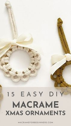 Macrame Christmas Ornaments Diy Macrame Christmas Ornaments, Diy Macrame Christmas, Easy Diy Macrame, Macrame Christmas Ornaments, Macrame Christmas, Macrame Knots Pattern, Handmade Projects, Macrame Patterns Tutorials