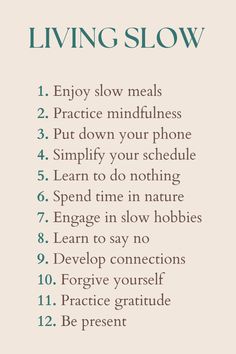 Experience the beauty of living slow and savoring life's simple pleasures. Enjoy slow meals that nourish both body and soul. Cultivate gratitude daily for moments of joy and abundance. Find peace through meditation and letting go of distractions. Simplify your schedule and embrace moments of stillness. Learn the art of doing nothing, allowing space for reflection and inner peace. Reconnect with nature, soaking in its calming and rejuvenating energy. Embrace slow living for a more balanced and fulfilling life. | slow living | simple joys | peaceful moments | gratitude | meditation | simplify | nature | inner peace | mindfulness | relaxation | balance | fulfillment | self love | self love | better you This Is A Slow Peaceful Road, Life Is An Experience, Simple Living Quotes Simplify Life, Peaceful Things To Do, Slow Living Vision Board, How To Live A Peaceful Life, Living A Peaceful Life, How To Slow Down Life, Gentle Living Aesthetic