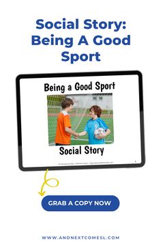 Looking for a social story about good sportsmanship? This engaging social story uses full color photos and detailed text to teach kids about how to be a good sport and why it's important.