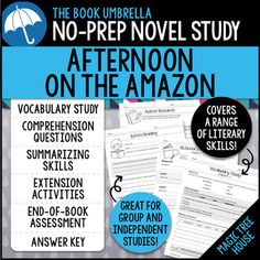 the book umbrella no prep book study