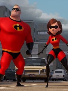 the incredible spider - man and mrs incredible from disney pixama