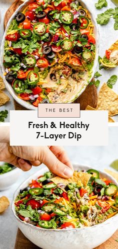 the best fresh and healthy 7 layer dip