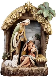 a nativity figurine depicting the birth of jesus