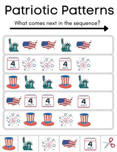 the patriotic pattern is shown with numbers and symbols