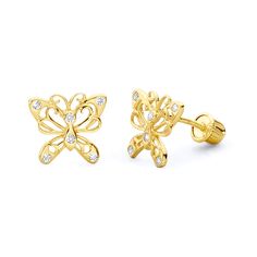 PRICES MAY VARY. The earrings feature a pair of 14k gold. They also feature a shiny polished finish and make the perfect gift for yourself or a loved one. Butterfly Earrings Gold, Butterfly Stud Earrings, Butterfly Earrings Stud, Gold Butterfly, Butterfly Earrings, Screw, Yellow Gold, Stud Earrings, Perfect Gift