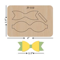 a wooden cutting board with an image of a bow tie