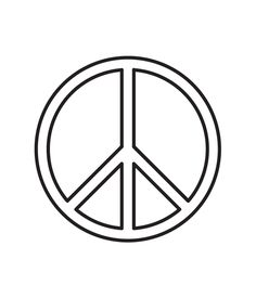 a black and white peace sign is shown in the shape of a circle on a white background