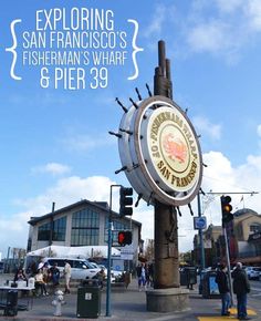 an advertisement for the san francisco fisherman's wharf and pier 39 is shown in this image