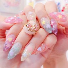 💅 Here's a kawaii nailspiration for you! This pastel manicure will put you in a cheerful mood Adorable Nails, Asthetic Pics, Kawaii Nail Art, Colourful Nails, Japanese Nail Art, Grunge Nails, Japanese Nails, Soft Nails, Kawaii Nails