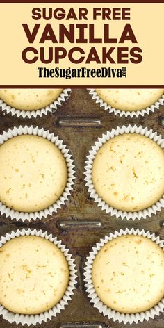 the sugar free vanilla cupcakes are ready to be baked in the oven and eaten